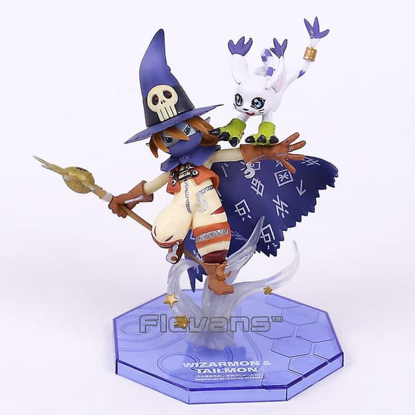 Digimon Adventure Digital Monster Wizarmon &amp; Tailmon PVC Figur Samlerobjekt Model Legetøj 15cm box