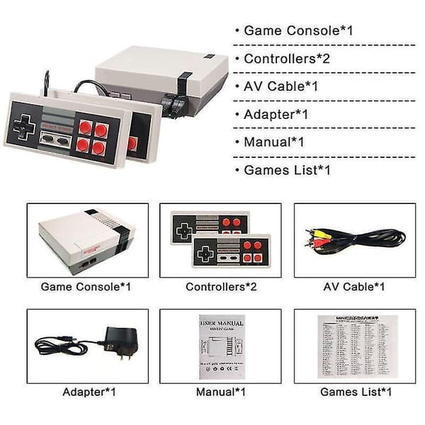 Built-in 620 Retro Mini Nes Tv Video Game Console Classic Games