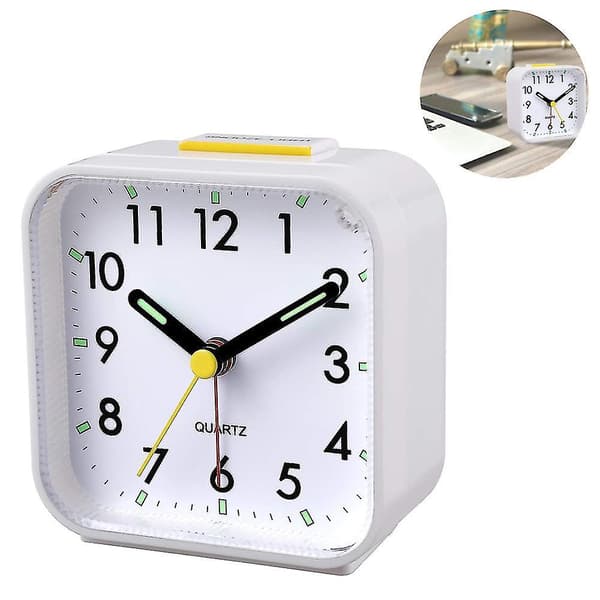 Battery Alarm Clock Bedside Non Ticking Silent Desk Clock