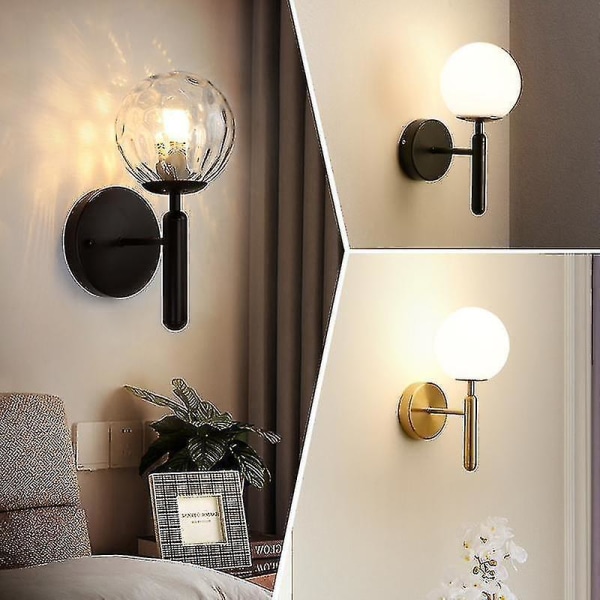 Led Wall Lamp Living Room Bedroom Bedside Bathroom Cabinet TV Background Light (E Black)