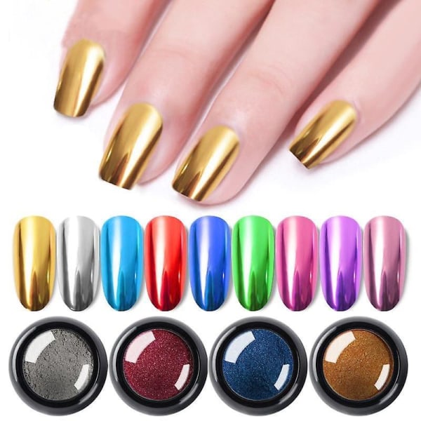 Dippepulver Krom Spejl Glitter - Pigment til Negle 10