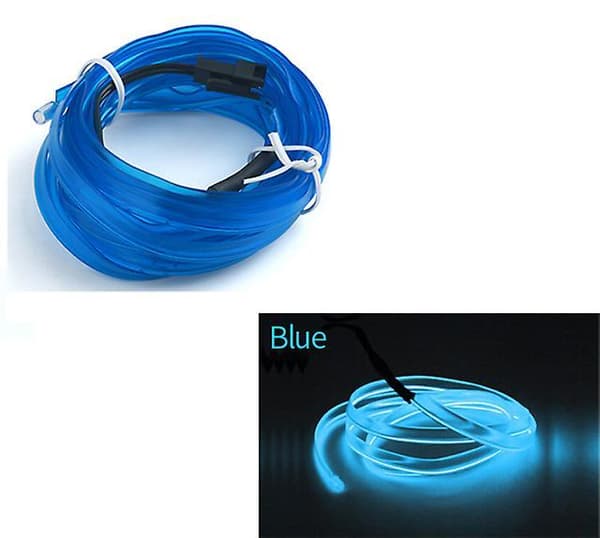 Bil Interiør LED Dekorativ Lampe EL Ledning Neon Strip, til Auto DIY Fleksibelt Ambient Lys USB Feststemning Diode Blue 1M USB drive