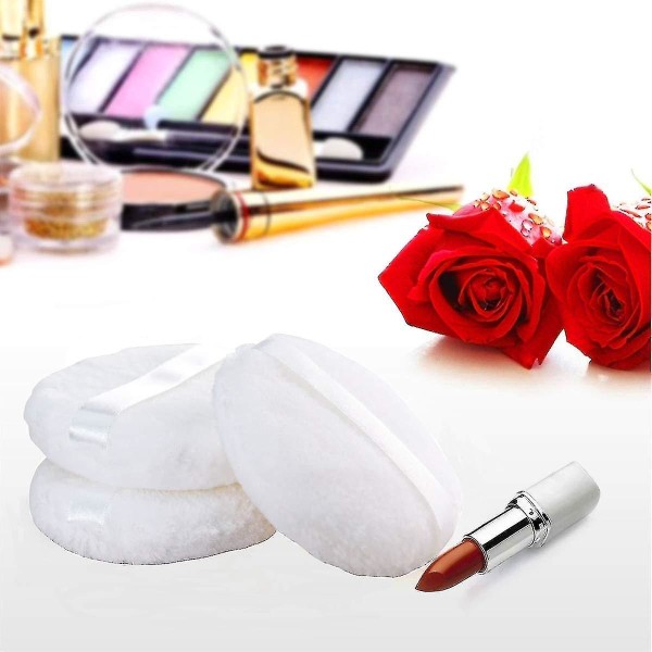 Pure Cotton Powder Puff,puff, For Powder Foundation, 3 Inch Normal Size, With Strap, Blending For Loose Powder
