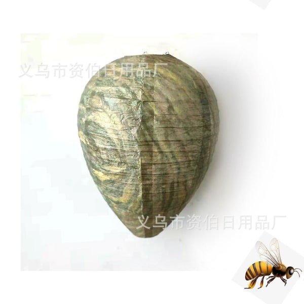 4 Pieces Waterproof Wasp Nest Decoys Hanging Hornet Deterrents Fake Cloth Wasp Nest Non-toxic Bee Decoy Deterrent For Home And Garden Outdoors Dark GREEN Paper