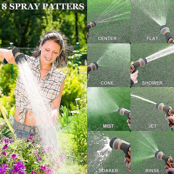 Garden Hose Nozzle,8 Adjustable Watering Patterns, Nozzles For Garden, Car Wash