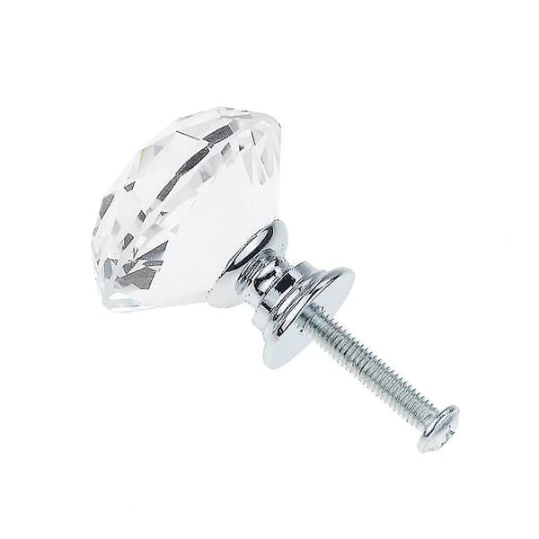 10pcs/set 30mm Diamond Shape Design Crystal Glass Knobs Cupboard Drawer Pull Kitchen Cabinet Door