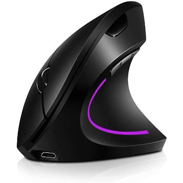 Wekity Right Handed Wireless Ergonomic Rechargeable Vertical Mouse With 4 Adjustable Dpi Black