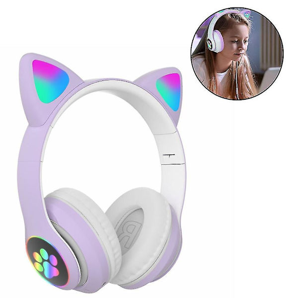 Langattomat kissankorvakuulokkeet, LED-valolla varustetut Bluetooth-kuulokkeet