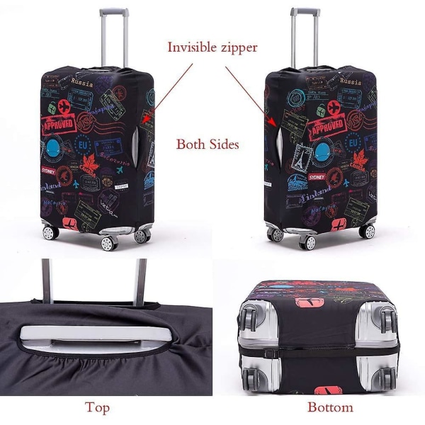 Luggage Cover Washable Suitcase Protector Anti-scratch Suitcase Cover Fits 18-32 Inch(autumn Leaves, S) COLOR7 L