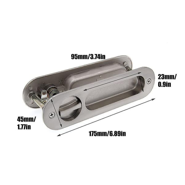 Sliding Door Lock Invisible Recessed Handle Latch -with 3 Keys black