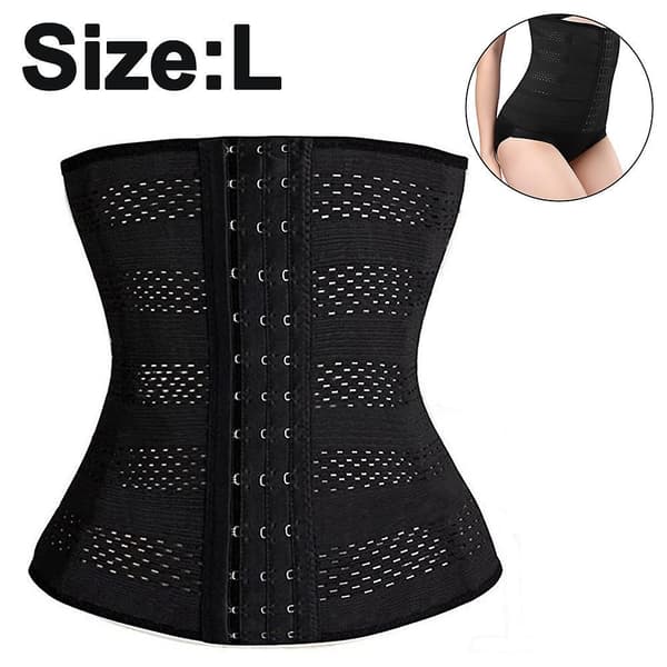 Taljetræner til kvinder Korset Kropsformer Girdle Trimmer Black L