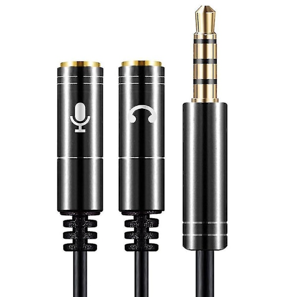 Audio Splitter -kaapeli 3,5 mm uros - 2 porttia naaras jatkojohto Aux-sovitin Black Dual Earphone Port