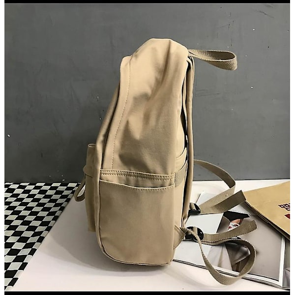 Backpack Canvas Women Backpack Anti-theft Shoulder Bag School Bag For Teenager Girls School Backapck Female Khaki