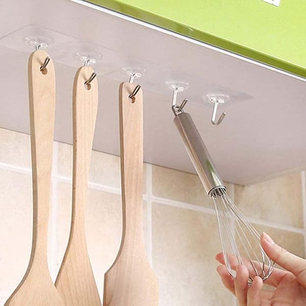 Transparent Adhesive Hooks Utility Hooks, Heavy Duty Coat Hooks