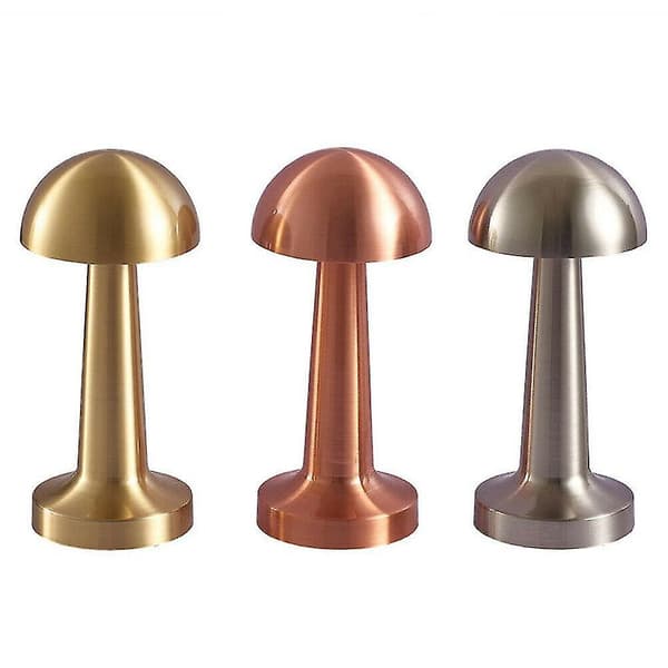 Rechargeable Led Table Lamp Touch Sensor Desk Light Bedroom Restaurant Bar Decor Silver Mushroom