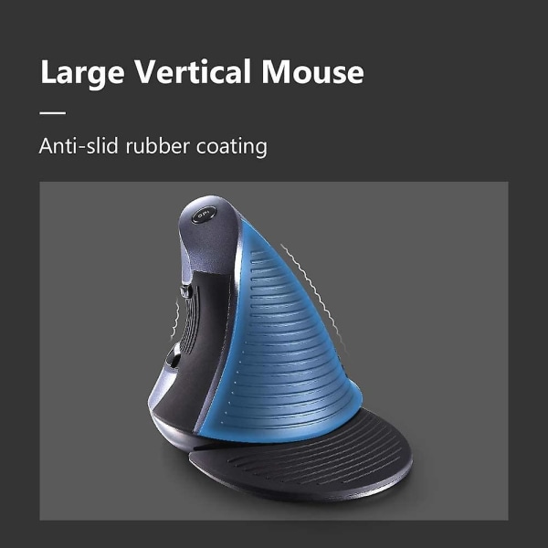 Oppgradert Kablet Ergonomisk Vertikal Mus, Stor Ergonomisk Datamus Med 6 Programmerbare Knapper, 4200dpi, Avtakbar Hvilestøtte Og For Redusert Håndleddssmerte