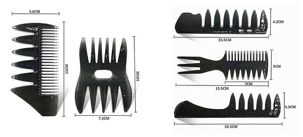 5 Piece Comb Set With Storage Case Comb Men Retro Wide Tooth Comb Hair