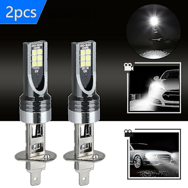 H1 LED Forlygte Pærer Omdannelsessæt 100w 14000lm 6500k Hi/lo Beam Lampe