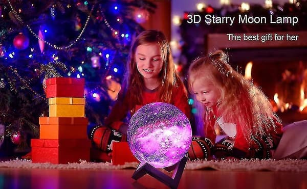 Yh-3d Printing Moon Lamp Galaxy Moon Light Kids Night Light 16 Color Change Touch And Remote Control