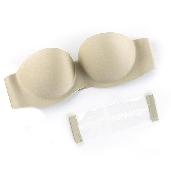 Strapless Bra Push Up Sponge Brassiere With Chargeable Back Strap Non-trace For Green White