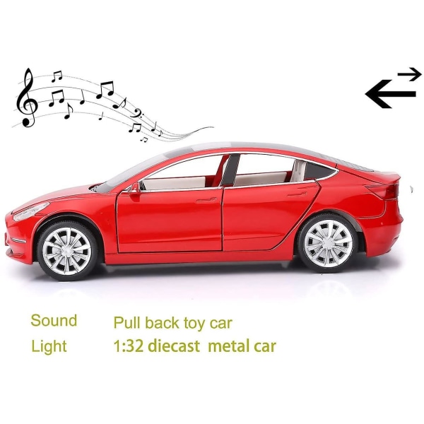 Model 3 Diecast Metal Car Toy For Kid Red