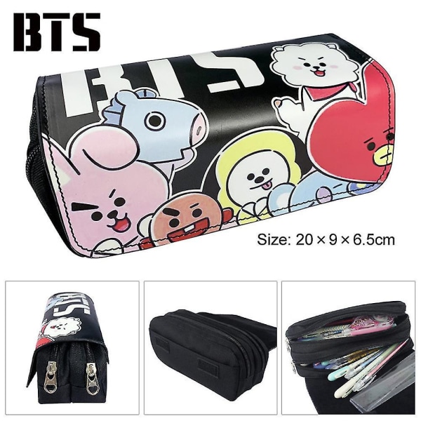Bts Children Double-layer Pencil Case Large Capacity color-1