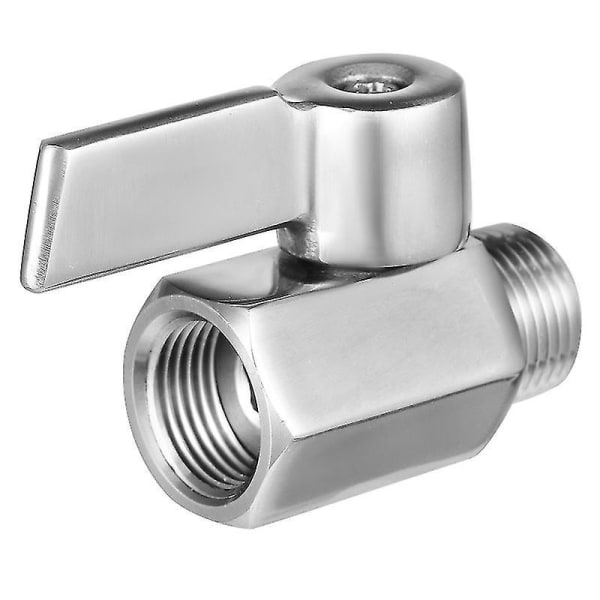 Heavy Duty Steel Mini Ball Valve, Thread Shut- Off Valve Ball Valve Shut Off Switch, Thread Pipe Fitting Stainless Steel Handle ( Silver )