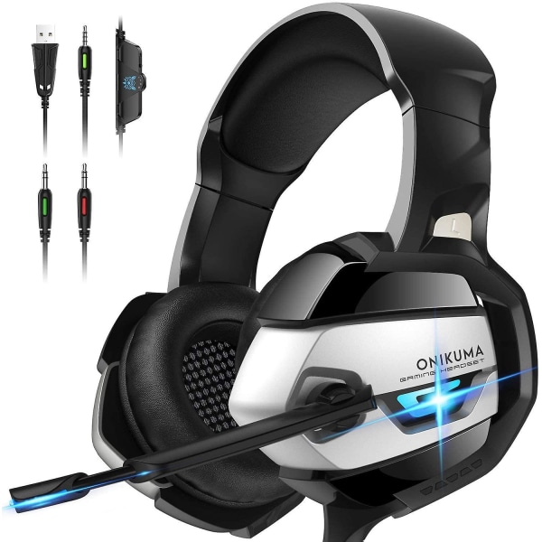 Stereo PC Gaming Headset med Støjreducerende Mikrofon til PS4 PS5 Xbox Series K5