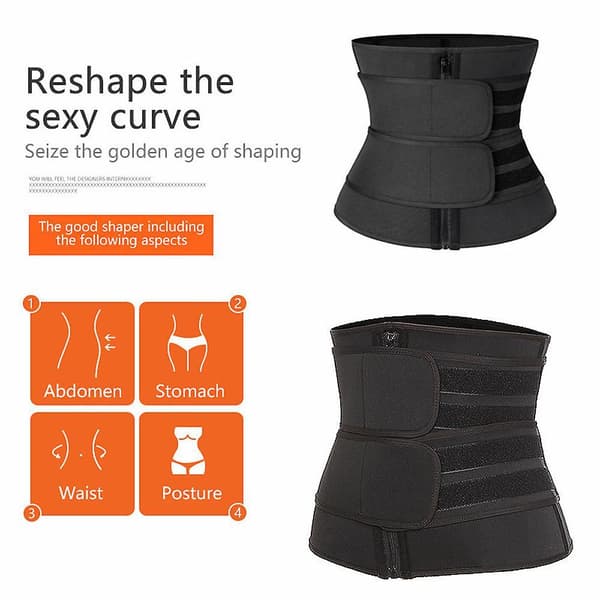Saunasæt til damer, svedindpakning, træner, slankende shapewear (sort) M