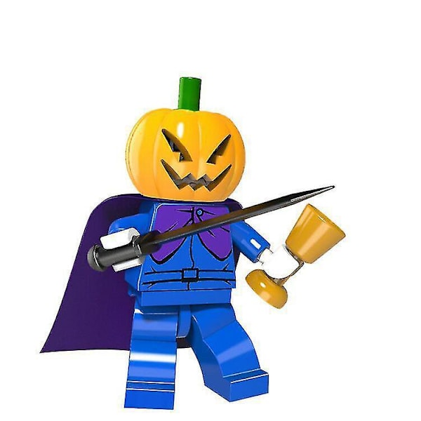 8pcs Halloween Vampire Pumpkin Man Werewolf Skull Children Assembled Building Block Minifigure Toy
