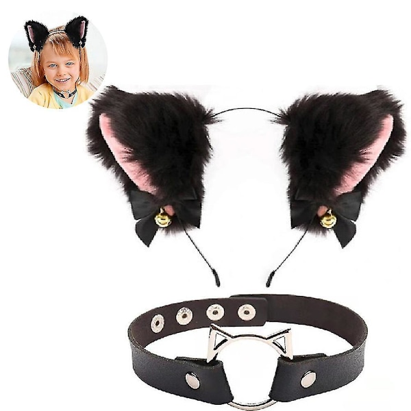 Cat Fox Faux Fur Ears Headband Hair Hoop  Halloween Cosplay Style 4