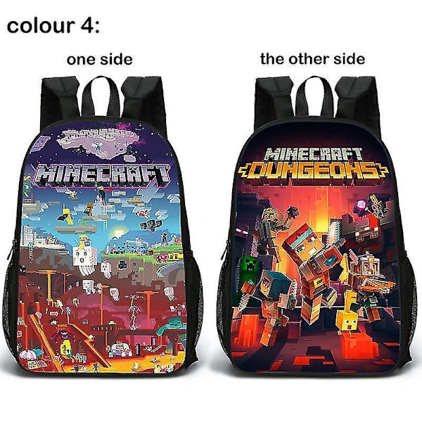 Minecraft Rygsæk Tosidet Skoletaske Studenter Skoletaske Studentergave Fødselsdagsgave Ny Rygsæk Pattern 5