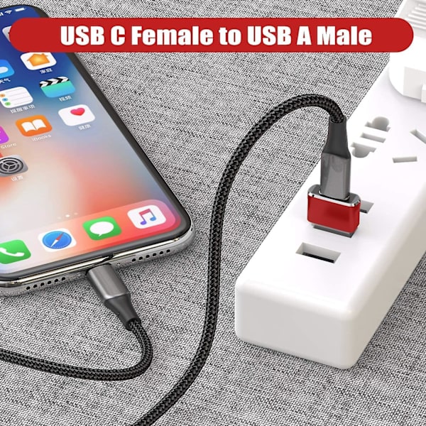 Usb C Hunn til Usb Hann Adapter 2 stk, type