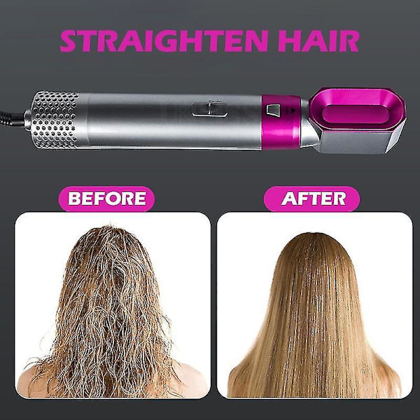 5 In 1 Hair Electric Hair Styler Hair Dryers Curler Straighteners Blow Dryer Brush Dry Set Rose EU