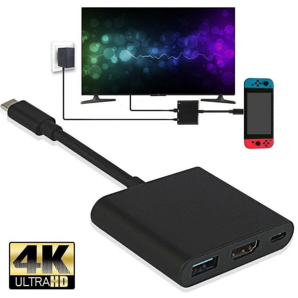 1080P 4K HDMI-adapter til USB-C HDMI-konverter Type-C Hub-adapter HDMI-adapter til Switch USB-C HDMI