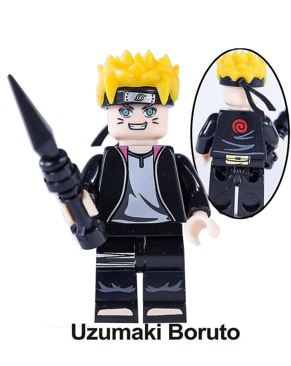 8pcs Naruto Heroes Puzzle Assembling Toy Plastic Assembling Child Building Block Minifigure Toy Model