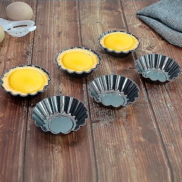 6-pakning Eggeterteform, Mini Muffinsformer i Karbonstål, Slippbelegg Cupcake Kakeformer