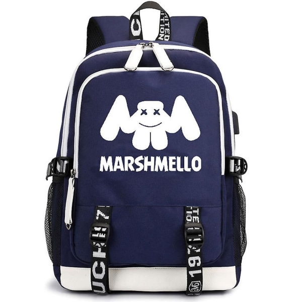 marshmello backpack USB rechargeable backpack large capacity student school bag Color2