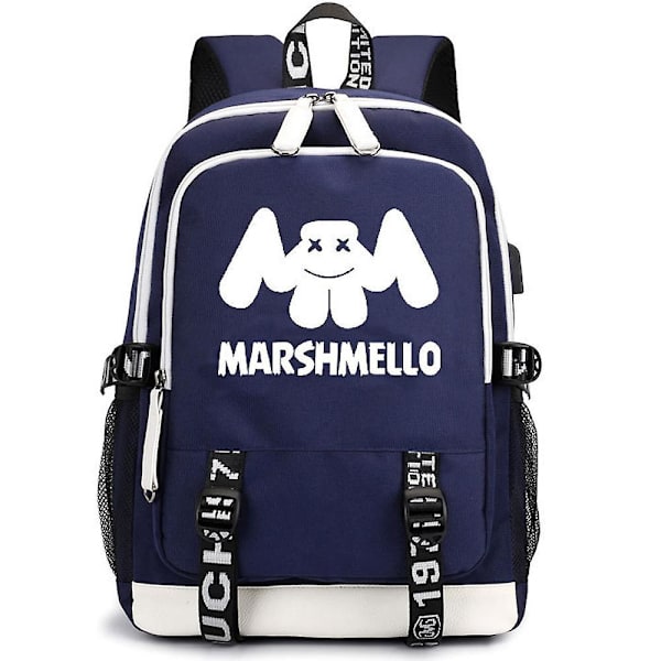 Marshmello reppu USB ladattava reppu suuri kapasiteetti opiskelijan koululaukku Color2