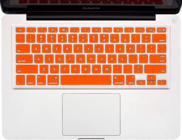 Macbook Keyboard Cover Compatible With Older Version Macbook Pro 13, 15, 17 Inch Orange