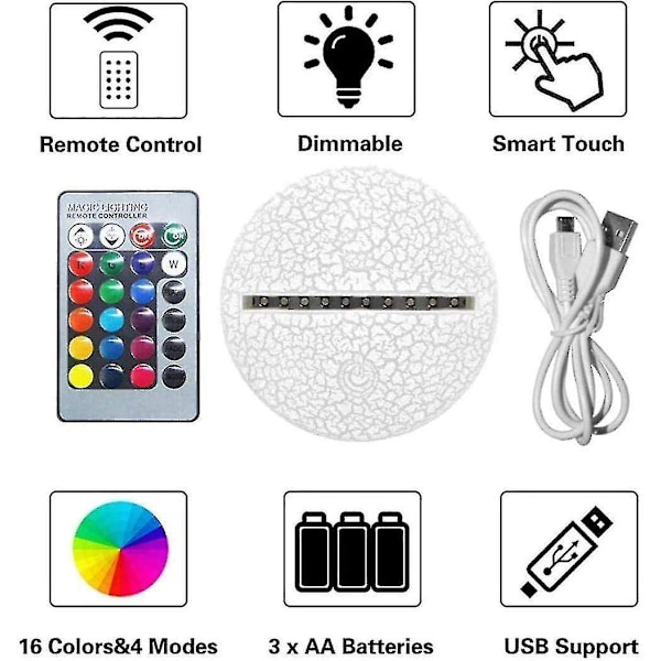 Night Light Colors Children's Control Touch Remote Birthday