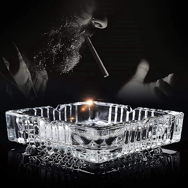 Ashtray, Large Glass Ashtray, Suitable Compatible With Cigarettes And Cigars
