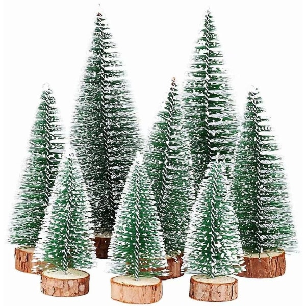 8 Pcs. 3 Size Mini Christmas Tree Fake Miniature Fir Tree Green Mini Christmas Tree Small Christmas Decoration Figurines 10/15/20 Cm