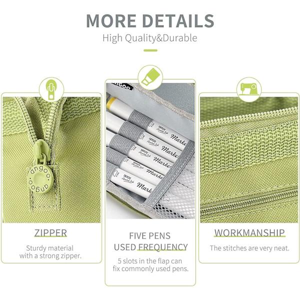 Pencil Case Large Capacity Pencil Pouch Handheld Pen Bag Cosmetic Portable Gift For Office School Teen Girl Boy Men Women Adult (blue) Green