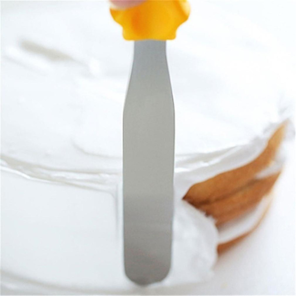 Cake Tools Professional Offset Spatula Set With Plastic Handle Stainless Steel Icing Spatula Set Green