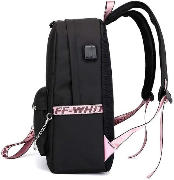 Middle School Student Backpack, B-t-s College Casual Bag Side Configuration Usb Interface And Headphone Jack. (black 2)
