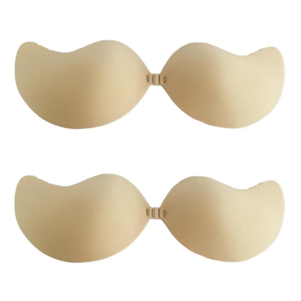 2 Pack Self Adhesive Invisible Bra Push Up Backless Bras Mango Cup Skin Color C