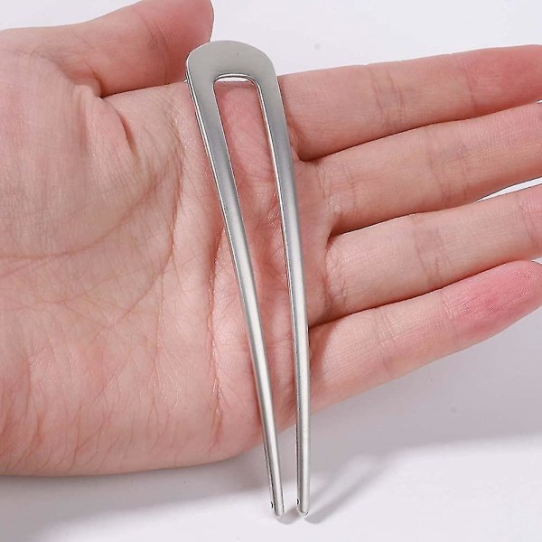 U Shape Hairpin Metal Hair Fork Barrette Minimalist Bun Holder Hair Clip Pin Gift