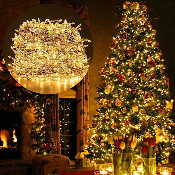 Led String Lights 100M 1000Leds Outdoor, Christmas Decoration Lights With 8 Modes, Ip44 Waterproof