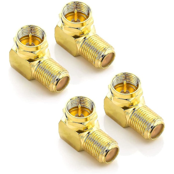 4x Sat 90 Degree Angle Adapter For 7mm Coaxial Cable Adapter F Plug F Satellite Cable Coupling F Angle Candle